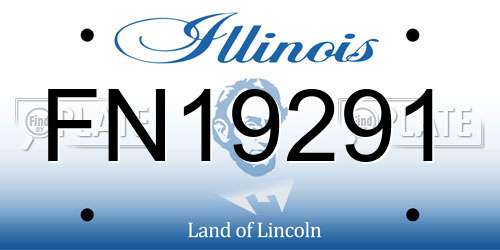 FN19291 Illinois License Plate
