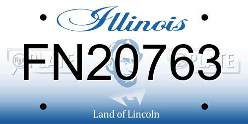 FN20763 Illinois License Plate