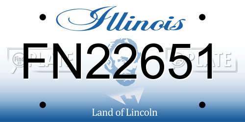 FN22651 Illinois License Plate