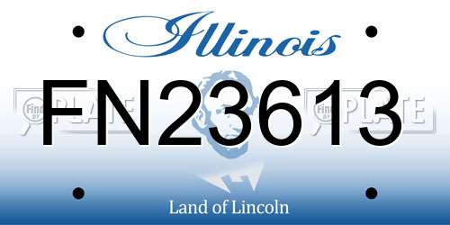 FN23613 Illinois License Plate