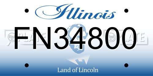 FN34800 Illinois License Plate