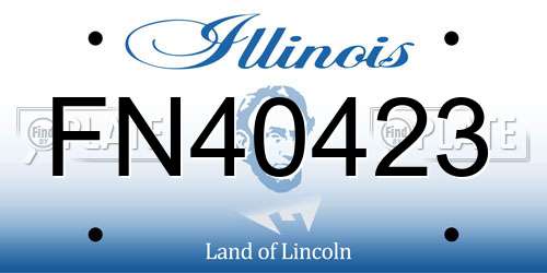 FN40423 Illinois License Plate