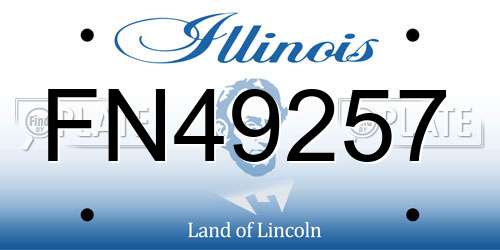 FN49257 Illinois License Plate