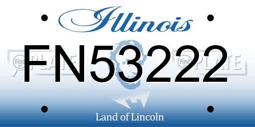 FN53222 Illinois License Plate