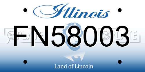 FN58003 Illinois License Plate