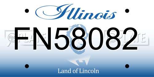 FN58082 Illinois License Plate