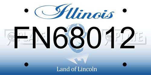 FN68012 Illinois License Plate