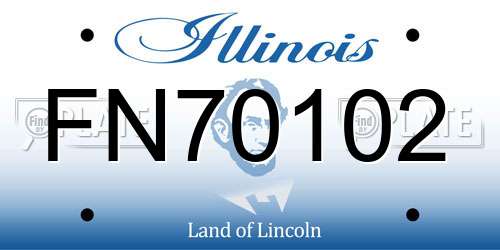 FN70102 Illinois License Plate