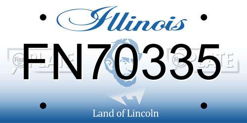 FN70335 Illinois License Plate