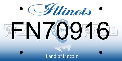 FN70916 Illinois License Plate