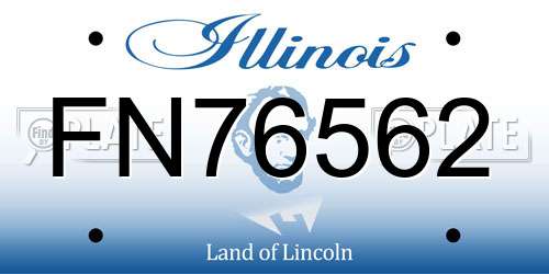 FN76562 Illinois License Plate