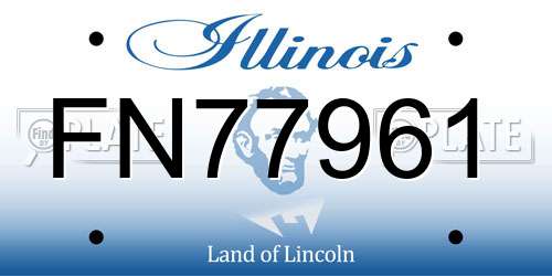 FN77961 Illinois License Plate