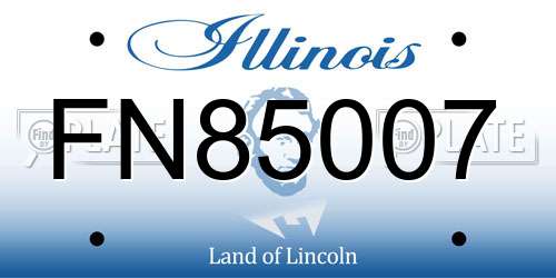 FN85007 Illinois License Plate