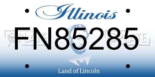 FN85285 Illinois License Plate