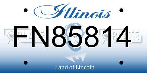 FN85814 Illinois License Plate