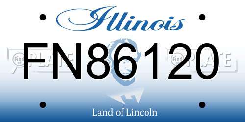 FN86120 Illinois License Plate