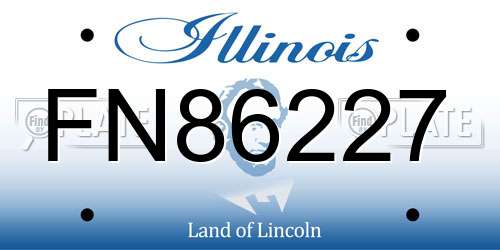 FN86227 Illinois License Plate