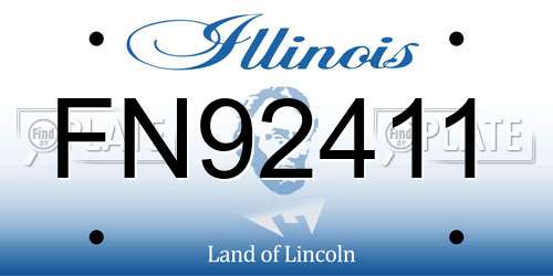 FN92411 Illinois License Plate