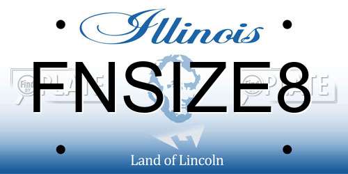 FNSIZE8 Illinois License Plate