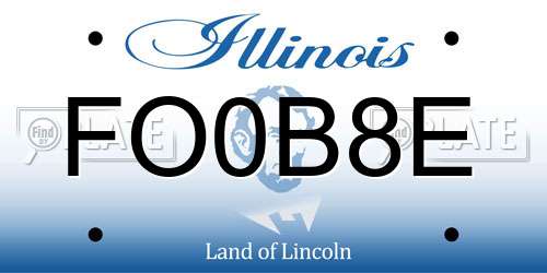 FO0B8E Illinois License Plate
