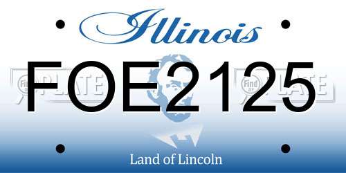 FOE2125 Illinois License Plate