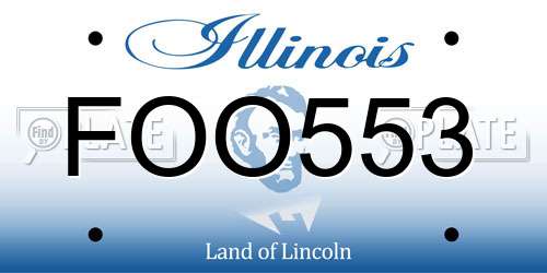 FOO553 Illinois License Plate