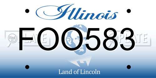FOO583 Illinois License Plate