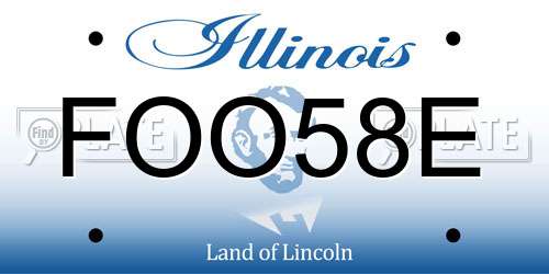 FOO58E Illinois License Plate