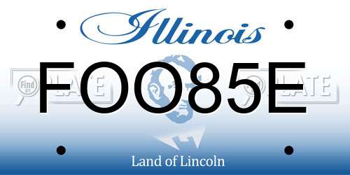 FOO85E Illinois License Plate