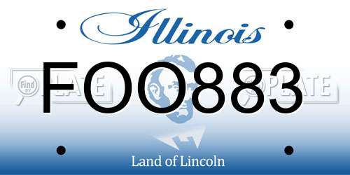 FOO883 Illinois License Plate