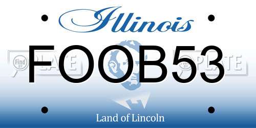 FOOB53 Illinois License Plate