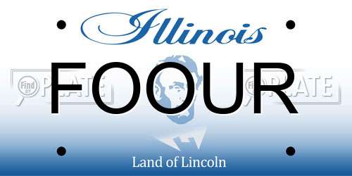 FOOUR Illinois License Plate