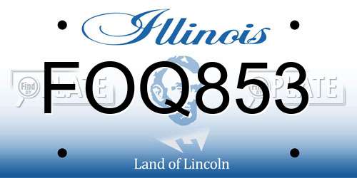 FOQ853 Illinois License Plate