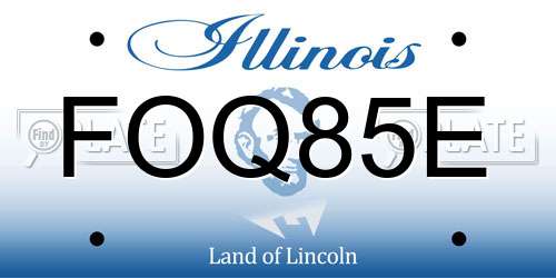 FOQ85E Illinois License Plate