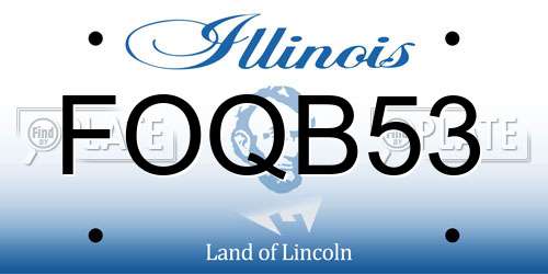 FOQB53 Illinois License Plate