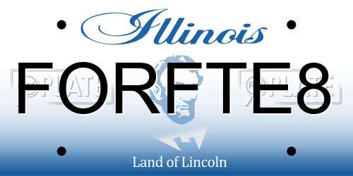 FORFTE8 Illinois License Plate
