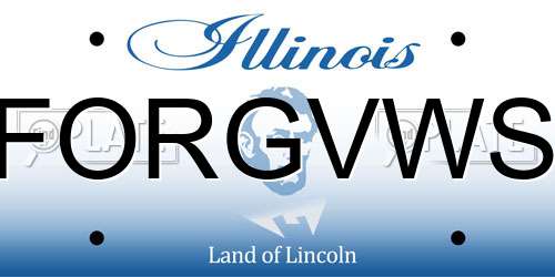 FORGVWS Illinois License Plate