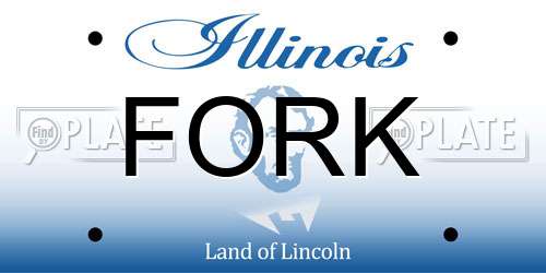 FORK Illinois License Plate