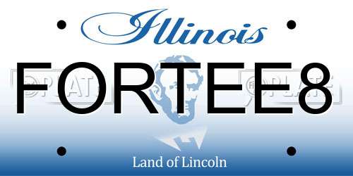 FORTEE8 Illinois License Plate