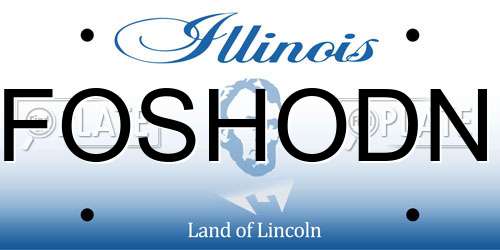 FOSHODN Illinois License Plate