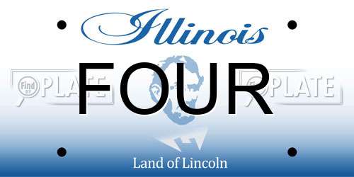 FOUR Illinois License Plate