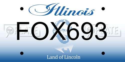 FOX693 Illinois License Plate