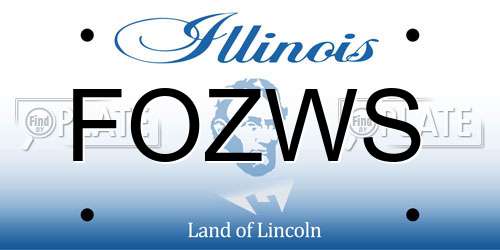 FOZWS Illinois License Plate