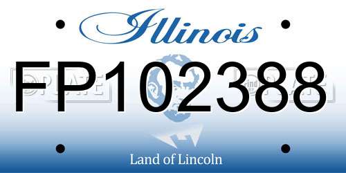 FP102388 Illinois License Plate