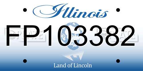 FP103382 Illinois License Plate