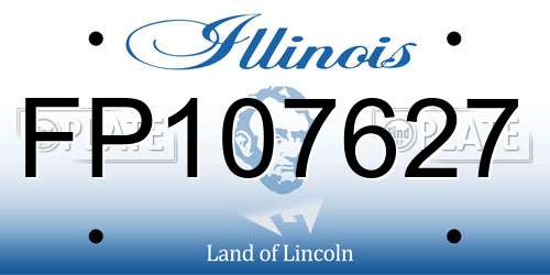 FP107627 Illinois License Plate