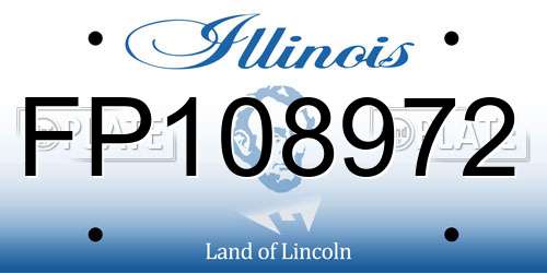 FP108972 Illinois License Plate
