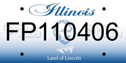 FP110406 Illinois License Plate