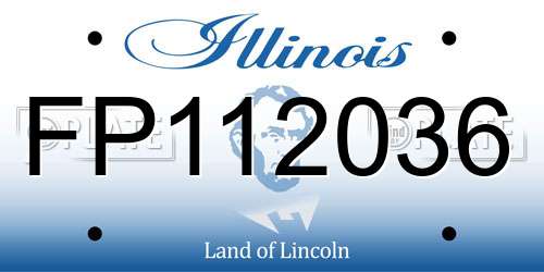 FP112036 Illinois License Plate