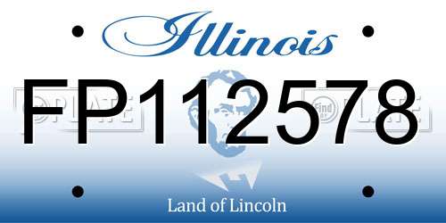 FP112578 Illinois License Plate